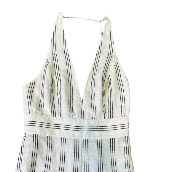 & Other Stories Linen Blend Jumpsuit Stripe White Open Back Size 6 Women's - Picture 4 of 16